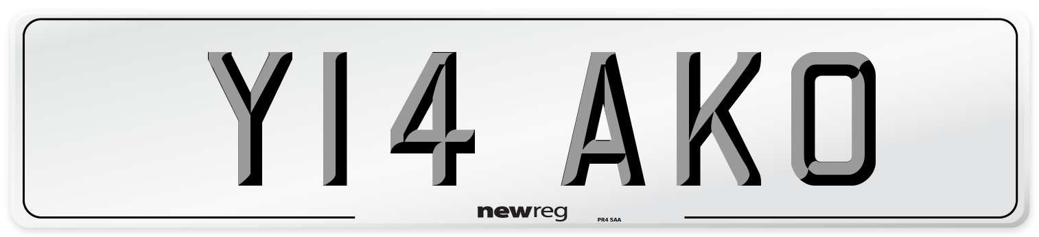 Y14 AKO Number Plate from New Reg